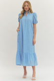 Blue eyelet dress