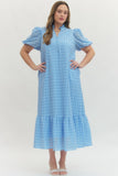Blue eyelet dress