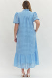 Blue eyelet dress