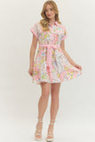 Pink Mixed Print Dress