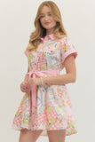 Pink Mixed Print Dress