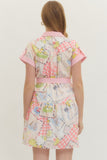 Pink Mixed Print Dress