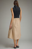 Black/Khaki sleeveless dress