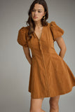 Burnt Orange puff sleeve dress