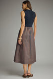 Mock Neck Navy Dress