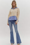 Solid knit twofer top