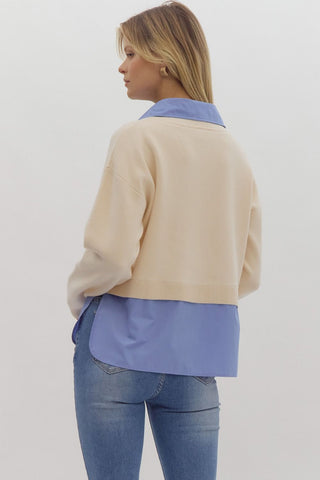 Solid knit twofer top