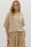 Ecru S/S button up sweater