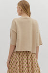 Ecru S/S button up sweater