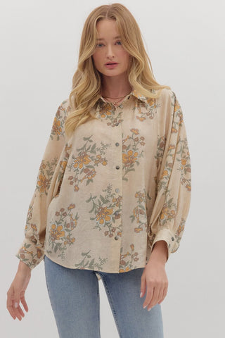 Ecru button down top