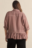 Red Bean Ruffled Top