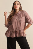 Red Bean Ruffled Top