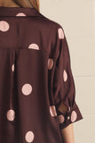 Burgundy polka dot blouse