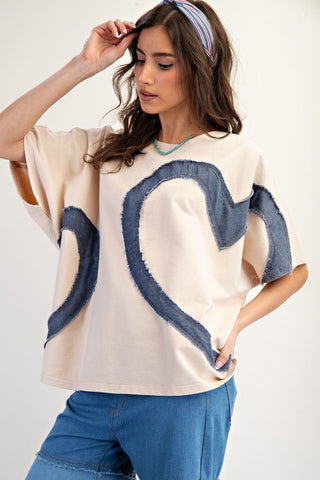 Heart Patch Mineral Washed Top