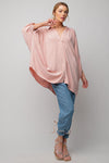 blush pink dolman sleeve top