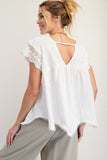 White lace cotton tee