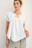 White lace cotton tee