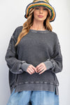 Boho Red Mineral washed thermal tee