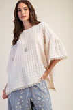 POPCORN KNIT OVERSIZED TOP