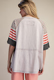 STRIPE MIX WASHED COTTON TOP