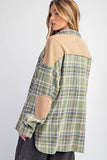 Plaid acid washed l/s shirt