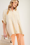 Natural Dolman sleeve flower shirt