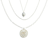 Grateful Heart/Mother of Pearl Silver Necklace