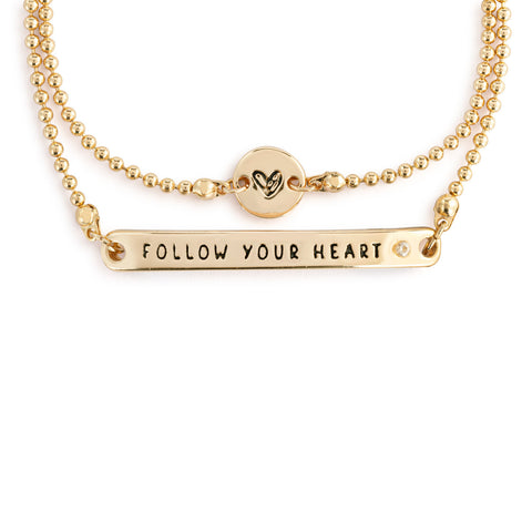 Follow your heart layered bracelet