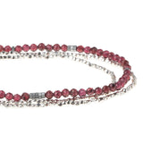 Delicate Stone Garnet/Silver Bracelet/Necklace