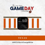 Burnt orange & White gameday apple watch band