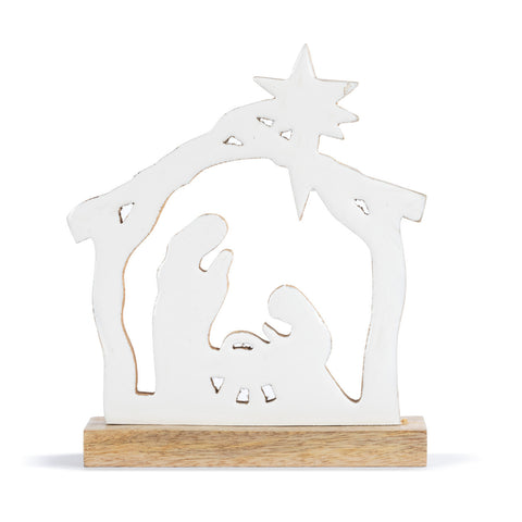 Wood Enamel cutout nativity scene