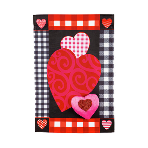 Patterned heart flag