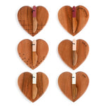 mini wood heart serving board