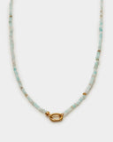 Amazonite necklace (gold coated)