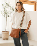 Daisy Stripe Crossbody Bag - Tan