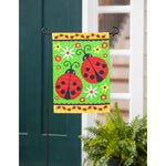 Ladybug pair garden flag