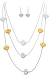 Hammered heart chain necklace