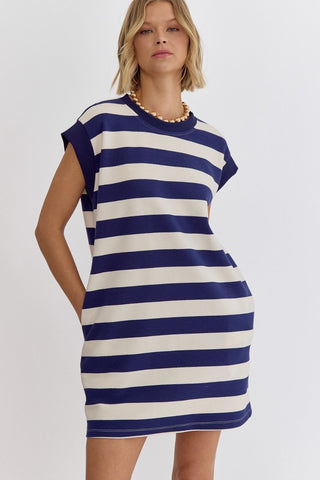Navy stripe dress