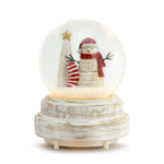 Textured snowman musical snow globe