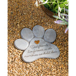Paw shaped memorial garden stone