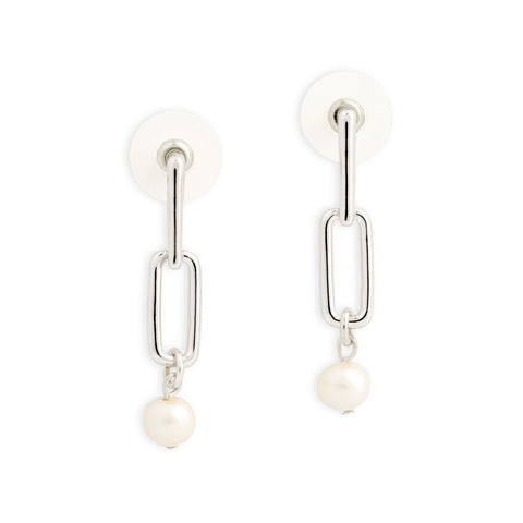 Pearls from Within Silver Earrings