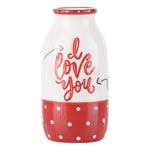 Red heart love vase