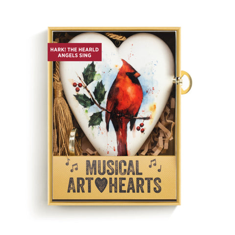 Cardinal w/ Holly Musical art heart