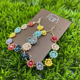 Flower Bead Teardrop earrings