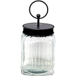 ridged glass jar