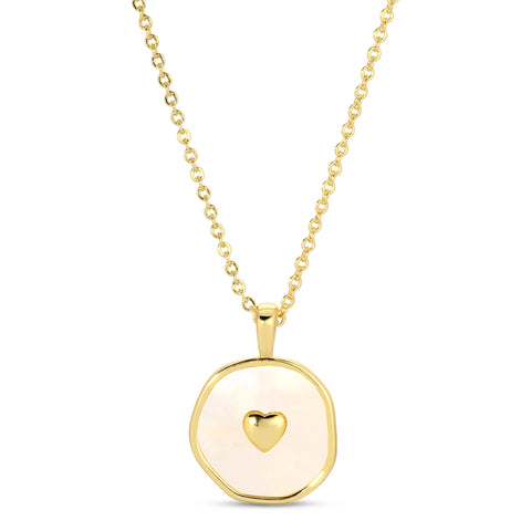 Shell heart gold necklace
