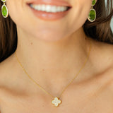 Pave quatrefoil necklace