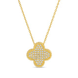 Pave quatrefoil necklace