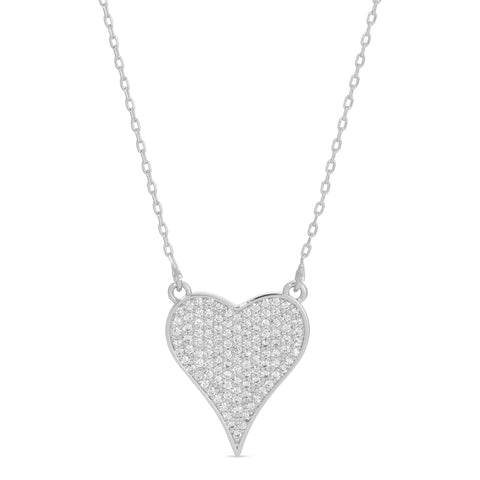 Silver Pave Heart
