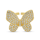 Butterfly pave ring